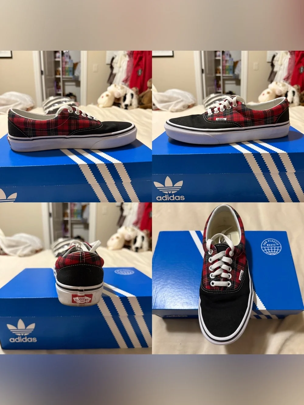 Vans red plaid